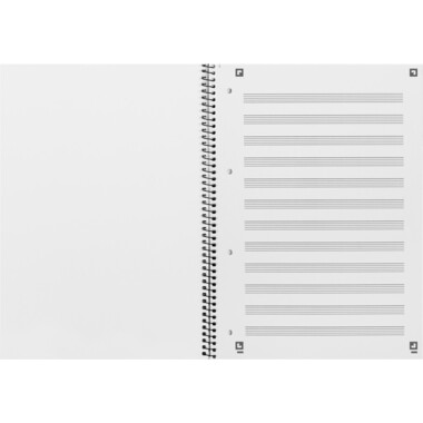 OXFORD Cahier musique spirale A4 100050345 bleu, ligné 50 feuil.