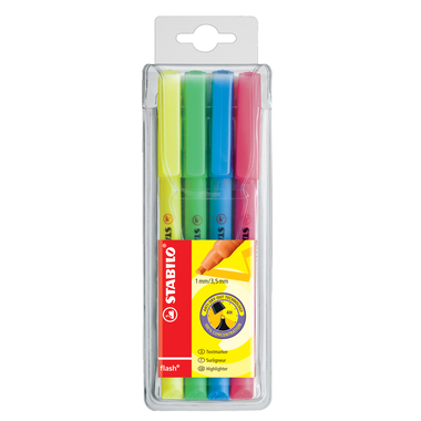STABILO Textmarker Flash 1-3,5mm 555/4 4 Farben ass.