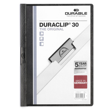 DURABLE Classeur à pince DURACLIP 30 220001 pour 30 feuilles A4 noir