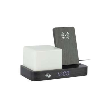 KARLSSON Wecker Retro Night Light LED Schwarz