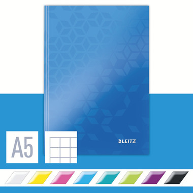 LEITZ Carnet WOW A5 46281036 quadril., 90g blau