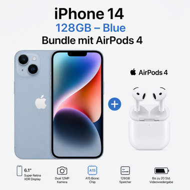 Apple iPhone 14 Bundle (128G, Blue)