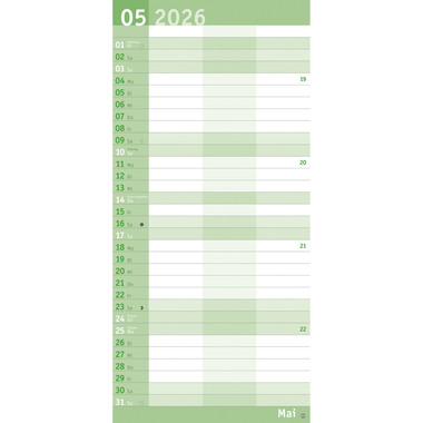 HEYE Planer für zwei Basic 2026 22489+26 1M/1S DE 3 Spalten 21x45cm