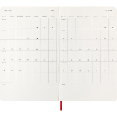 MOLESKINE Agenda Classic Large 2026 DSF212WN3Y26 1W/1S scharlachrot SC 13x21cm
