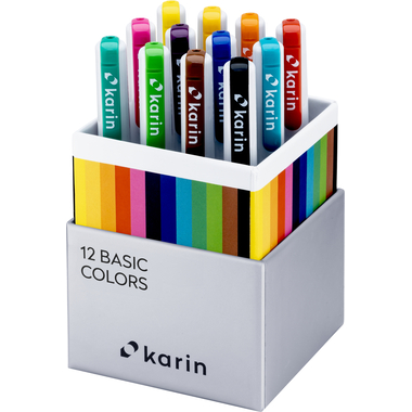 KARIN Real Brush Pen Pro 0.4mm 31C Basic Colours 12 pièces