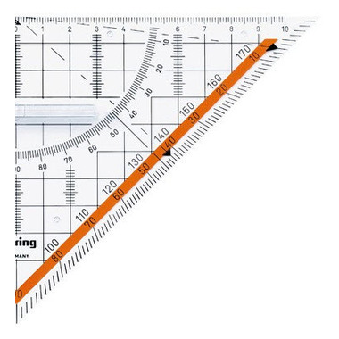 ROTRING Squadra geometria Centro 20cm S0903950 trasparente, con presa