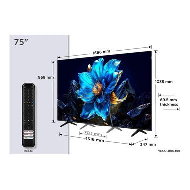 TCL TV 75P7K 75", 3840 x 2160 (Ultra HD 4K), QLED