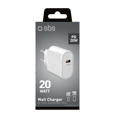 Caricabatterie 20W a muro per smartphone e tablet