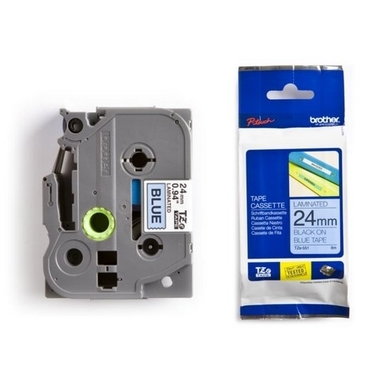 PTOUCH Nastro, plastificato nero/blu TZe-551 PT-2450DX 24 mm