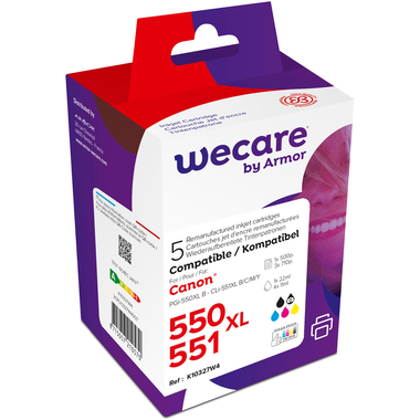 WECARE Multi rebuilt 550/551 BKCMY PGI550/CLI551WE z.Canon PIXMA MG5450 22(4x11ml
