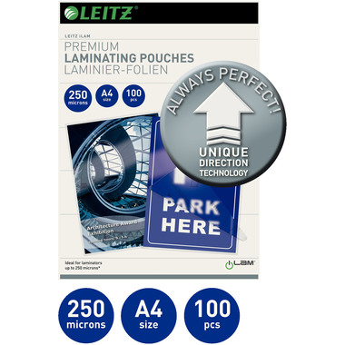 LEITZ Pochettes à plastifier A4 74840000 brillant, 250my 100 pcs.