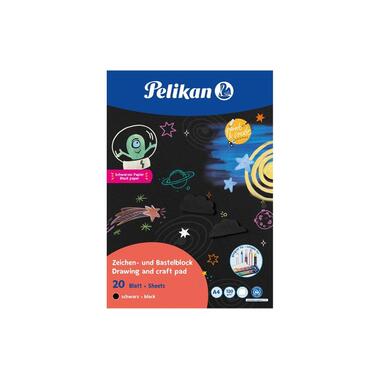 Pelikan Libro di artigianato e blocco da disegno A4, 20 fogli, Nero