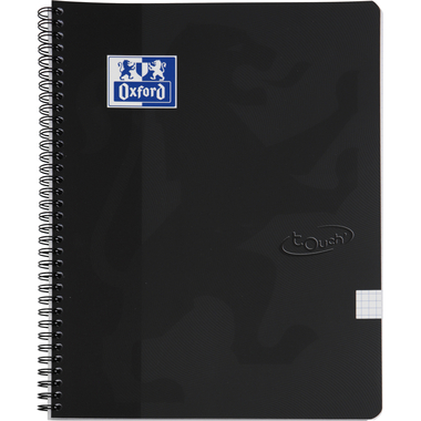 OXFORD Cahier spirale Touch A4 400134120 noir, quadrillé 5mm 70 feuil.