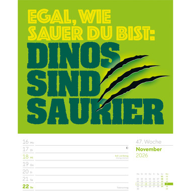 ACKERMANN Calendario 2026 2695 Klartext DE 25x33cm