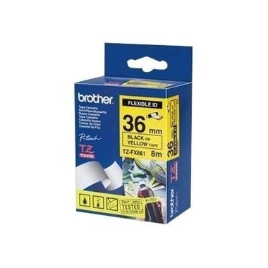 PTOUCH Flexitape laminé noir/jaune TZe-FX661 pour PT-550 36 mm