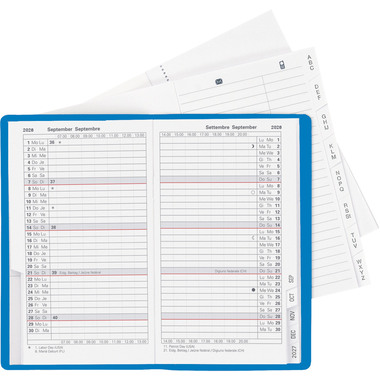 BIELLA Agenda Paris 2026 851512050026U 1M/2P blu ML 7.5x12.6cm