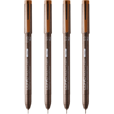 COPIC Multiliner 22075621 Sepia Set, 4 pz. ass.