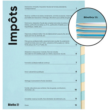 BIELLA Serviette de conf. FR A4 326011291U bleu/beige 320g, 12 pcs.