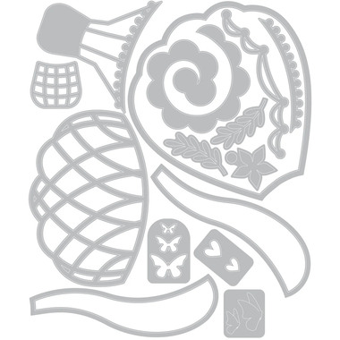 SIZZIX Stanzformen 666834 Floating Fancy 15 Stück