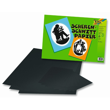 FOLIA Scherenschnittpapier 35x50cm 70301  80g , schwarz