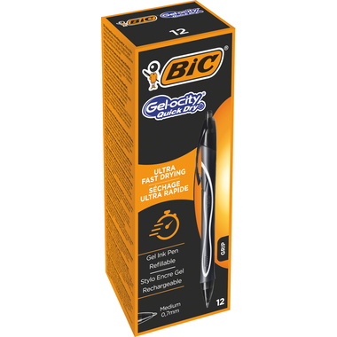 BIC Gel-ocity Quick Dry 0.7mm 949873 schwarz, 12 Stück