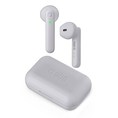 Wireless earphones with portable 300 mAh charging base, Bluetooth V 5.0 and multifunction button for calls and music
