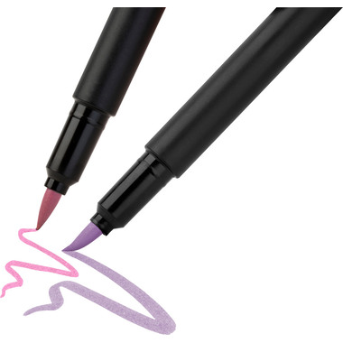 FABER-CASTELL Stylos fibre Black Edition 116453 étui en carton 6 pièces