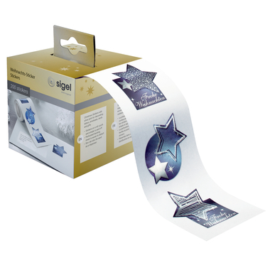 SIGEL Sticker 43x35mm CS115/W natale 200 pezzi