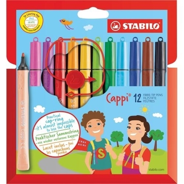 STABILO Cappi Stylo Fibre, Trousse 168/12-4 12 pcs.
