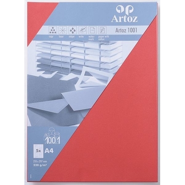 ARTOZ Karten 1001 A4 107696145 220g, rot 5 Blatt
