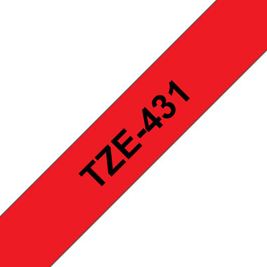 PTOUCH Nastro, plastific. nero/rosso TZe-431 PT-1280VP 12 mm