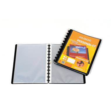 ADOC Livre prés. personel A4 5232.705 noir a.fenetre 30 poches