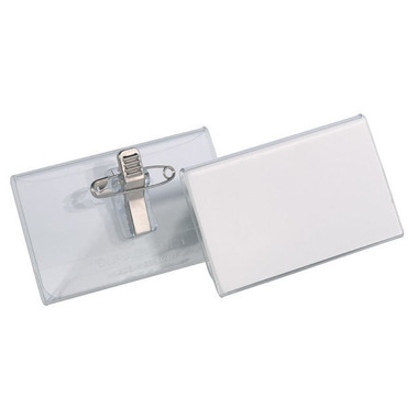 DURABLE Badge avec pince combiné 815719 transparent, 40x75mm 50 pcs.