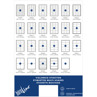 BÜROLINE Etiketten 38,1x21,1mm 500057 weiss 6500 Stück