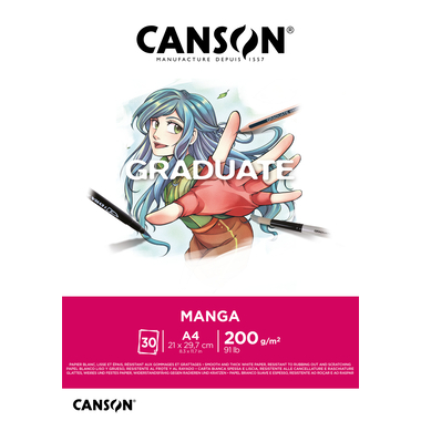 CANSON Graduate Manga A4 31250P030 30 flles, blance, 200g
