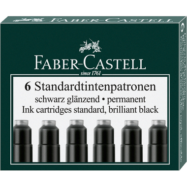 FABER-CASTELL Cartouche d'encre 185507 noir 6 pcs.
