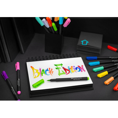 FABER-CASTELL Stylos fibre Black Edition 116452 20 pièces