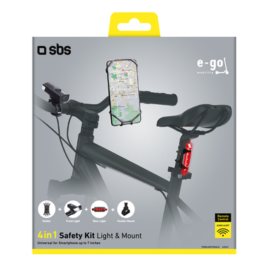 Kit vélo avec éclairage sans fil et support mobile | SBS