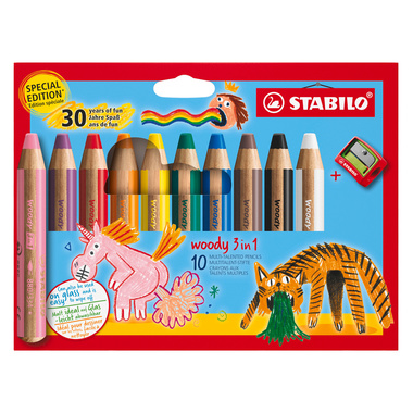 STABILO Crayon couleur Woody 3 in 1 880/10-3 30 Years 10 pièces
