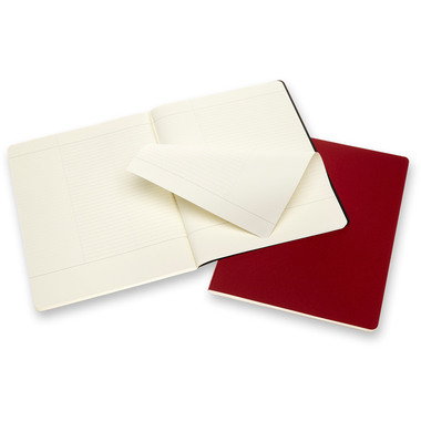 MOLESKINE Notizheft Karton A4 602510 liniert,BK/cranb.,120S. 2 Stk.