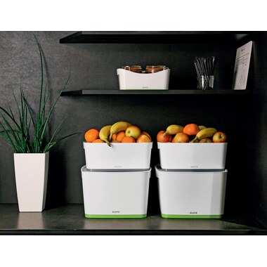 LEITZ MyBox Gross, mit Deckel 18lt 52161054 weiss/grün