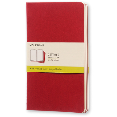 MOLESKINE Cahier A5 103-8 en blanc, rouge 3 pcs.