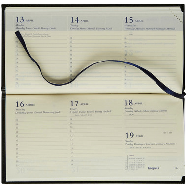 BREPOLS Agenda Breprint Lima Kul. 2027 0.074.1255 1S/2P nero 16.6x8.1cm
