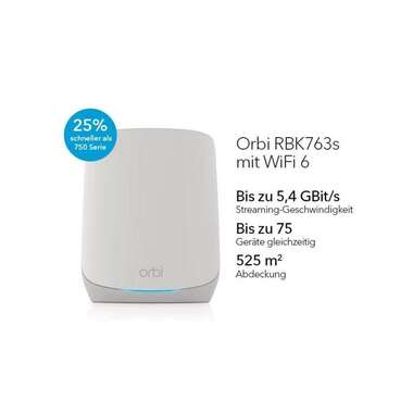 Netgear Sistema Mesh Orbi RBK763S-100EUS Set da 3