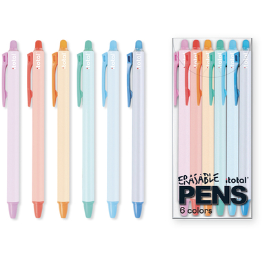 I-TOTAL Set Stylo a bille XL2177C effaçable, 6 couleurs