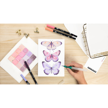 TOMBOW Leinwand Set CANVAS-SET1 Schmetterlinge 8-teilig