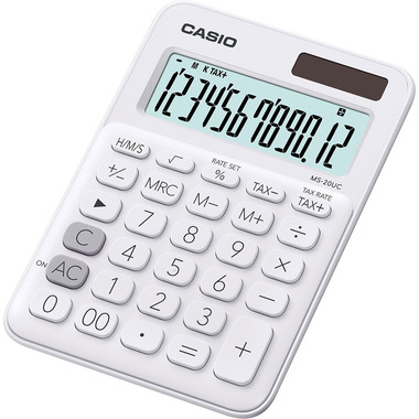 CASIO Calculatrice Mini MS20UCWE 12 chiffres blanc