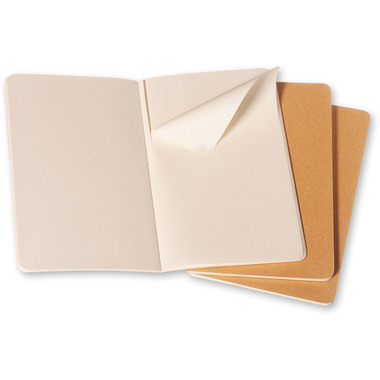 MOLESKINE Quaderno Cahier A5 500-7 in bianco, natur 3 pezzi