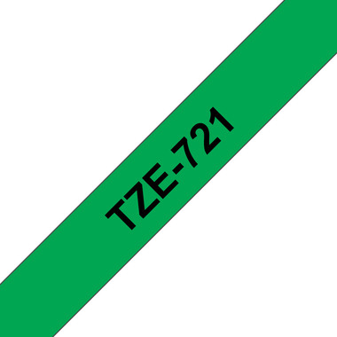PTOUCH Ruban, laminé noir/vert TZe-721 PT-1280VP 9 mm