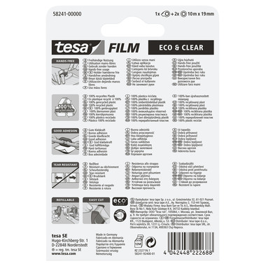 TESA Tape eco & clear Mini 19mmx10m 582410000 grün 2 Stück